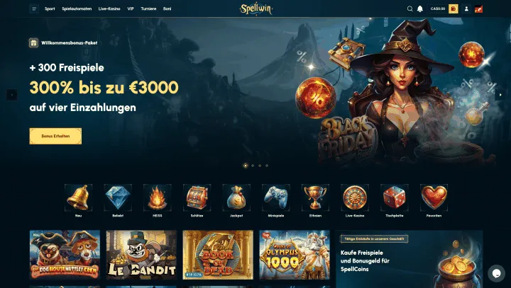 SpellWin Casino Startseite